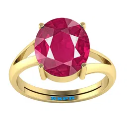 RSPR Unisex 7.25 Ratti 6.60 Carat Ruby/Manikya Gemstone-Studded Adjustable Finger Ring-image-5
