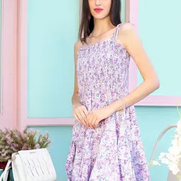 Sera Floral Print Fit & Flare Mini Dress image 4