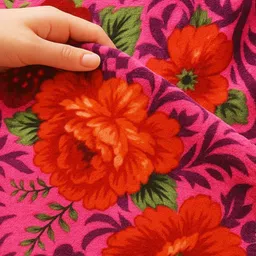 bsb home Maroon Floral Mild Winter 350 GSM Single Bed Blanket image 3