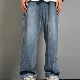 StyleCast x Revolte Men Relaxed Fit Light Fade Jeans image 1