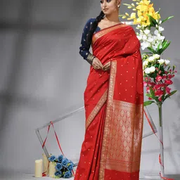 TANTLOOM Ethnic Motifs Woven Design Zari Kanjeevaram Saree image 2