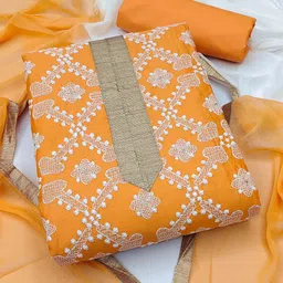 SAINOOR Embroidered Pure Cotton Unstitched Dress Material-picture-27