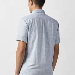 Van Heusen Sport Men Slim Fit Micro Checked Spread Collar Casual Shirt image 4