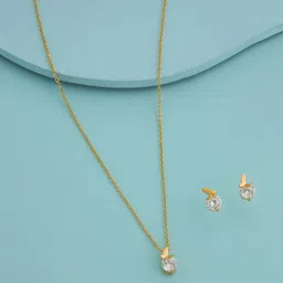 Kushal's Fashion Jewellery Gold-Plated Zircon-Studded Copper Jewellery Set-picture-33