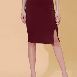 Selvia Midi Side Slit Pencil Skirt-picture-36