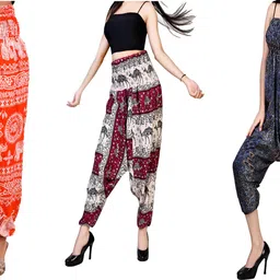 fusfus Printed Rayon, Cotton Women Harem Pants-picture-29