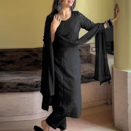 skylee Women Cotton Rayon Kurta Pant Dupatta Set image 3