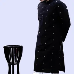 tibra collection Men Woven Design Cotton Blend Straight Kurta image 5