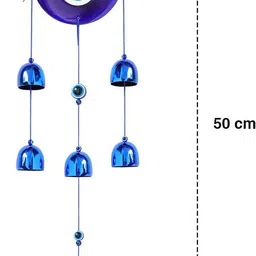 suthar Evil Eye Hanging Wind Chime with Bells – Protective Wall Decor for Home & Office Aluminium, Plastic Windchime image 3
