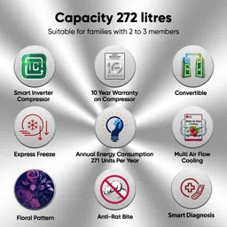 lg 272 L Frost Free Double Door 2 Star Refrigerator image 2
