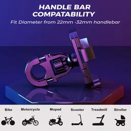 kratos Phone Mobile Holder for Bike 360° Rotation, Secure Jaw Grip, Anti Shake Bike Mobile Holder image 5
