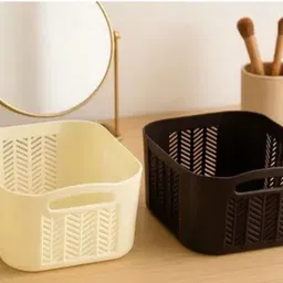 amb Plastic Pack of 2 Multi Utility Storage Basket Box for Kitchen, Bathroom Organizer Storage Basket image 4