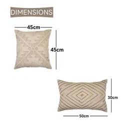 ode & cleo Off white Cotton Abstract 18x18 inches Cushion Covers (Pack of 5) image 2