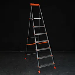eurostar 7-Step Steel Ladder for Home Use with Tool Tray & Wide Platform Steel Ladder image 1
