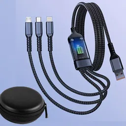 BOPUD Transparent Luminous 100W Charging Cable LED Indicator Multi Data Transfer Cable Charging Pad-picture-17