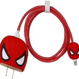 RidivishN Charger Cover for iPhone 18W-20W Adapter, Cute 3D Cartoon Spiderman, USB Spiral Cable Protector-picture-27