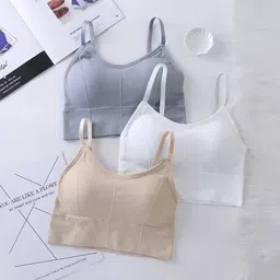 swatik Pack of 3 Women Cami Bra Lightly Padded Bra-picture-20