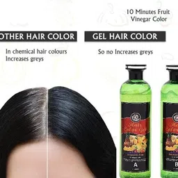 essensity Fruit Vinegar Ammonia Free 10 Minutes Hair Color Colour Gel + Bowl Brush Set , Natural -- Black image 4
