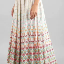 aurelia Women Floral Print Regular White Skirt image 2