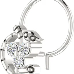 avsar Isha 18kt Diamond White Gold Nose Wire image 2