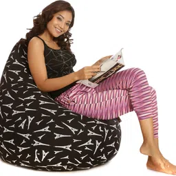 txor XXL Classic Cotton Canvas Abstract Printed Teardrop Bean Bag With Bean Filling image 5