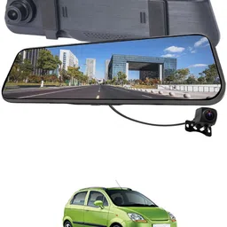 maties 9.66 inch Full Touch HD Mirror Screen Satrlight Night Vision-248 Black LED image 1