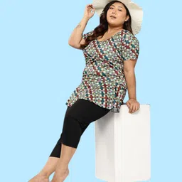 muhuratam Womens Sea Green-Black Colour Check Print Nylon Plus Size Swim Suit Printed Women Swim-dress Light Green Swimsuit image 5