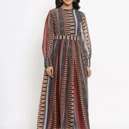 juniper Women Fit and Flare Beige Maxi/Full Length Dress image 2