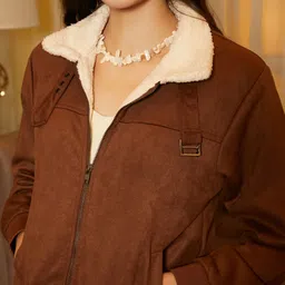 campus sutra Women Colorblock Casual Jacket image 5