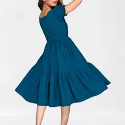 Maheshwar Puff Sleeve Fit & Flare Dress image 2