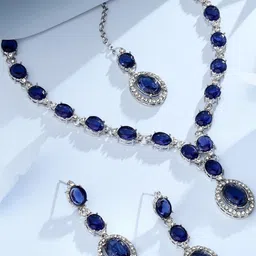 Atasi International Silver-Plated Crystals-Studded Jewellery Set-picture-32