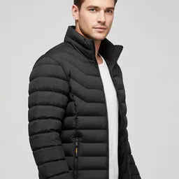 Mast & Harbour Men Mandarin Collar Puffer Jacket-picture-37