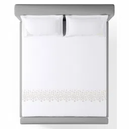 SANSAAR A DDECOR BRAND LIVE CONSCIOUSLY White Cotton Bedsheet Set 2.74m x 2.74m-picture-32