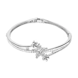 SZN Silver-Plated Artificial Stone Studded Wraparound Bracelet image 2