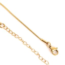 Carlton London Women Gold-Plated Cats Eye Teardrop Shaped Pendant with Chain image 2