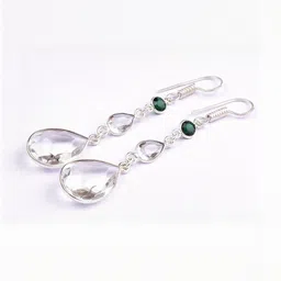 AAR Jewels Silver-Plated Brass Tourmaline Drop Earrings-image-95