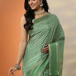 Libas Women Geometric Printed Zari Saree-picture-29