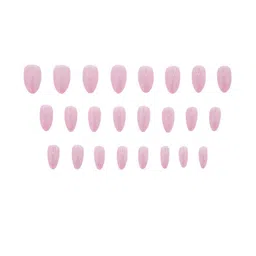 JENNA Set Of 24 Press On Acrylic Almond Shape Artificial Nails - Glitter Pink image 2