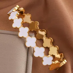 Designs & You Women Mother of Pearl Gold-Plated Bangle-Style Bracelet image 3