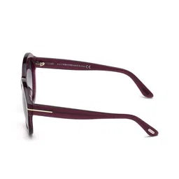 Tom Ford Women Grey Lens & Purple Round Sunglasses with image 3