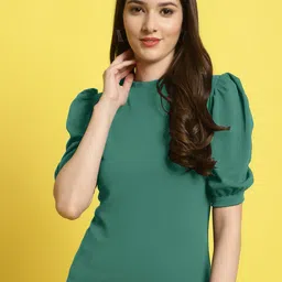 Metronaut Women Round Neck Puff Sleeve Top-picture-25
