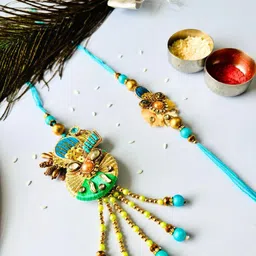 Tipsy closet Beaded Bhaiya Bhabhi Rakhi image 5