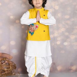 MUDKID Boys Ethnic Motifs Printed Regular Kurta with Dhoti Pants-picture-44