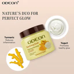 ODEON Brightening Turmeric & Yogurt Face & Body Scrub- 300 ml image 2