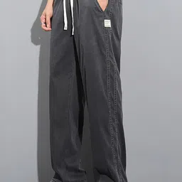 StyleCast x Revolte Men Straight Fit Easy Wash Trousers image 2