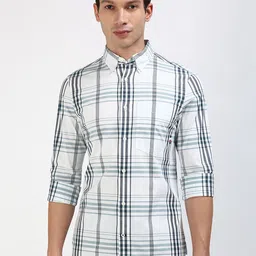 Tommy Hilfiger Men Button-Down Collar Tartan Checked Cotton Slim Fit Casual Shirt-picture-27