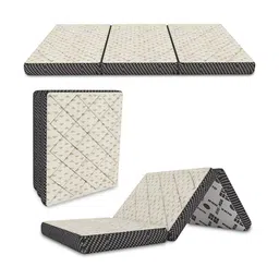 COIRFIT Grey & White Printed Quilted Foldable King Size Orthopedic Mattress-picture-40