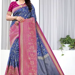 DIVASTRI Woven Design Zari Art Silk Banarasi Saree-picture-39