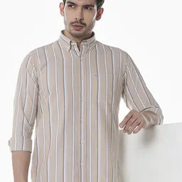 Klub Fox Men Slim Fit Vertical Striped Button-Down Collar Cotton Casual Shirt-picture-27