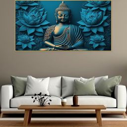 DEKORSTATION Blue 1 Piece Canvas Religious Wall Paintings-picture-10